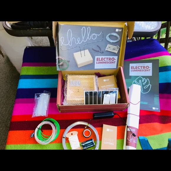 2 maker create creations diy! Hello neon wire sign and hanging chime mobile. - Picture 6 of 12